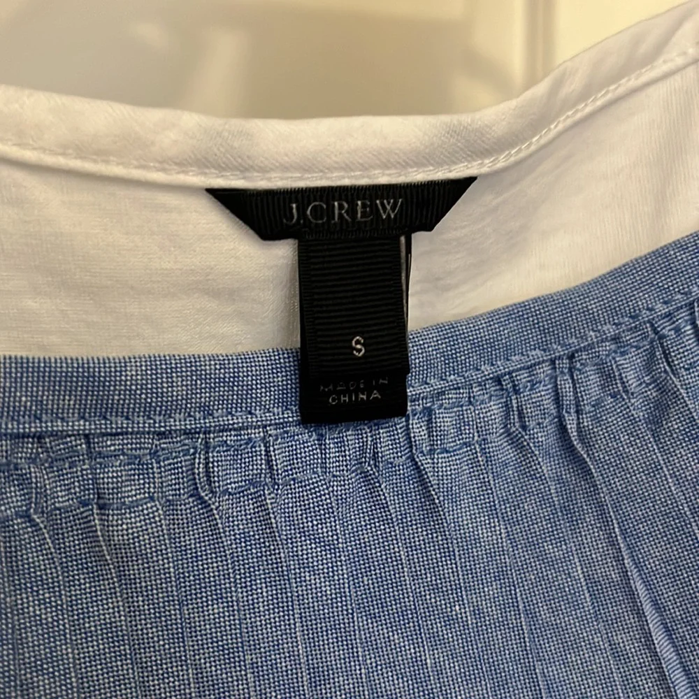 JCREW - Blue Ruffle Top Size Small - Picture 3 of 3